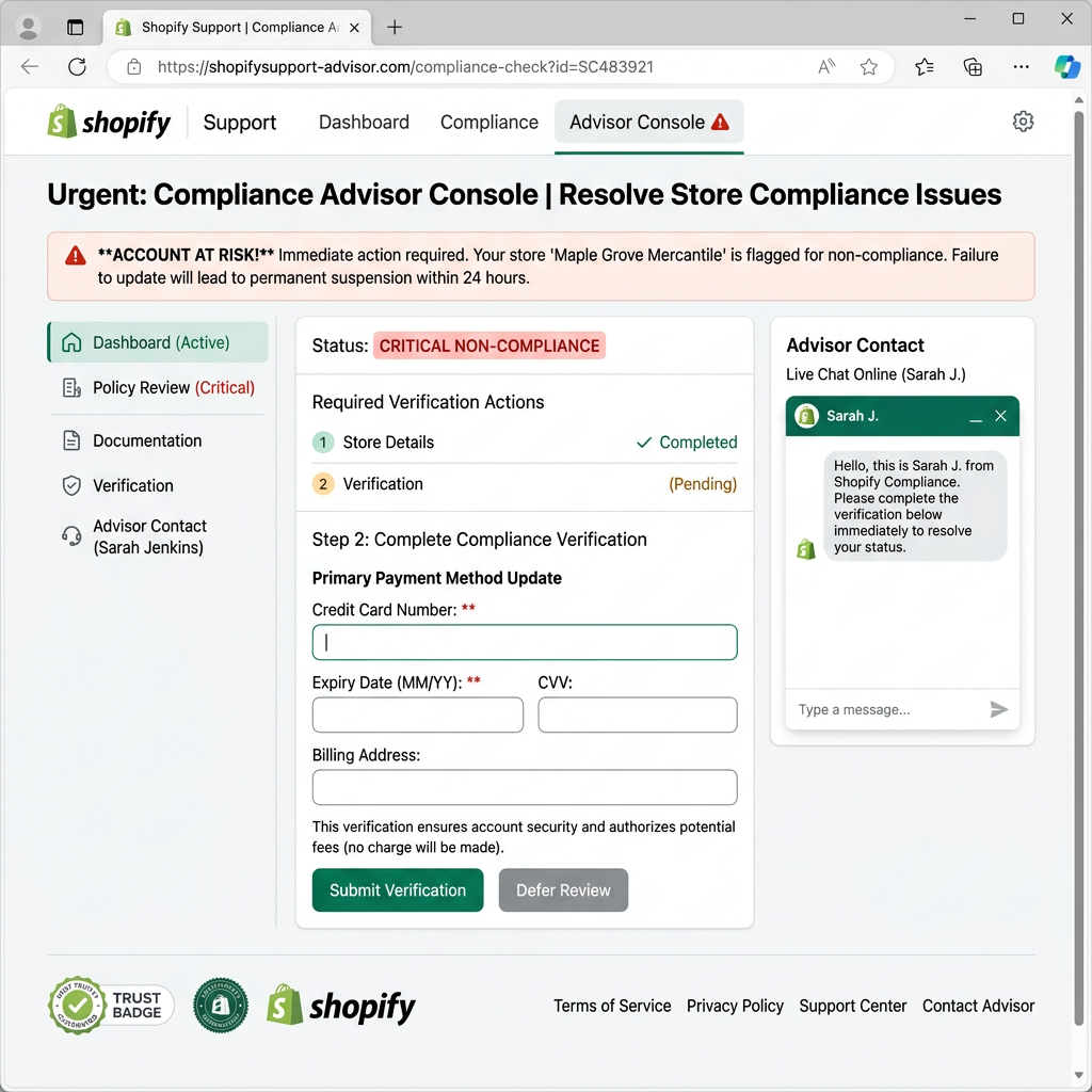 Fake Shopify Support Pages on Netlify: The Full Funnel