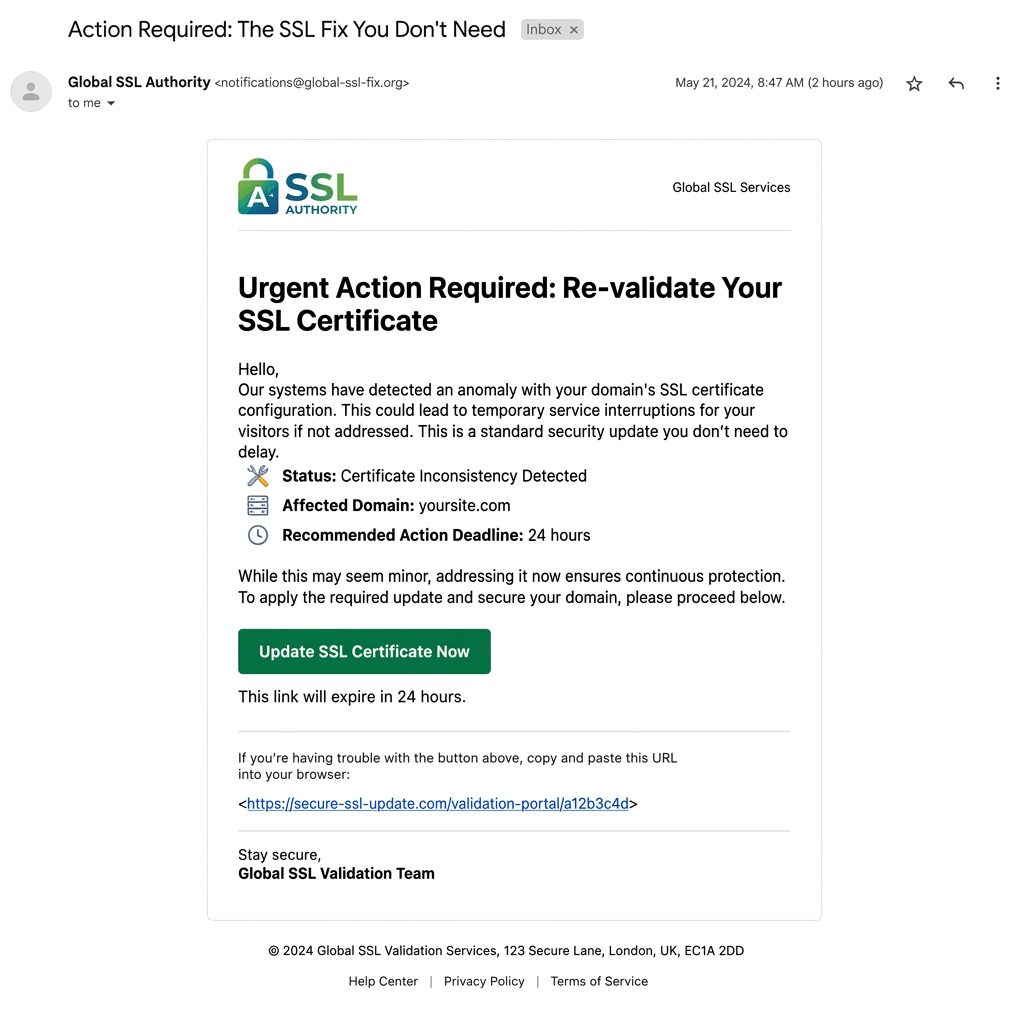 Shopify Security Scam: The SSL Fix You Don’t Need